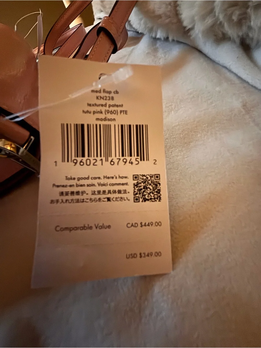 NWT Kate Spade Pink Leather Crossbody Bag